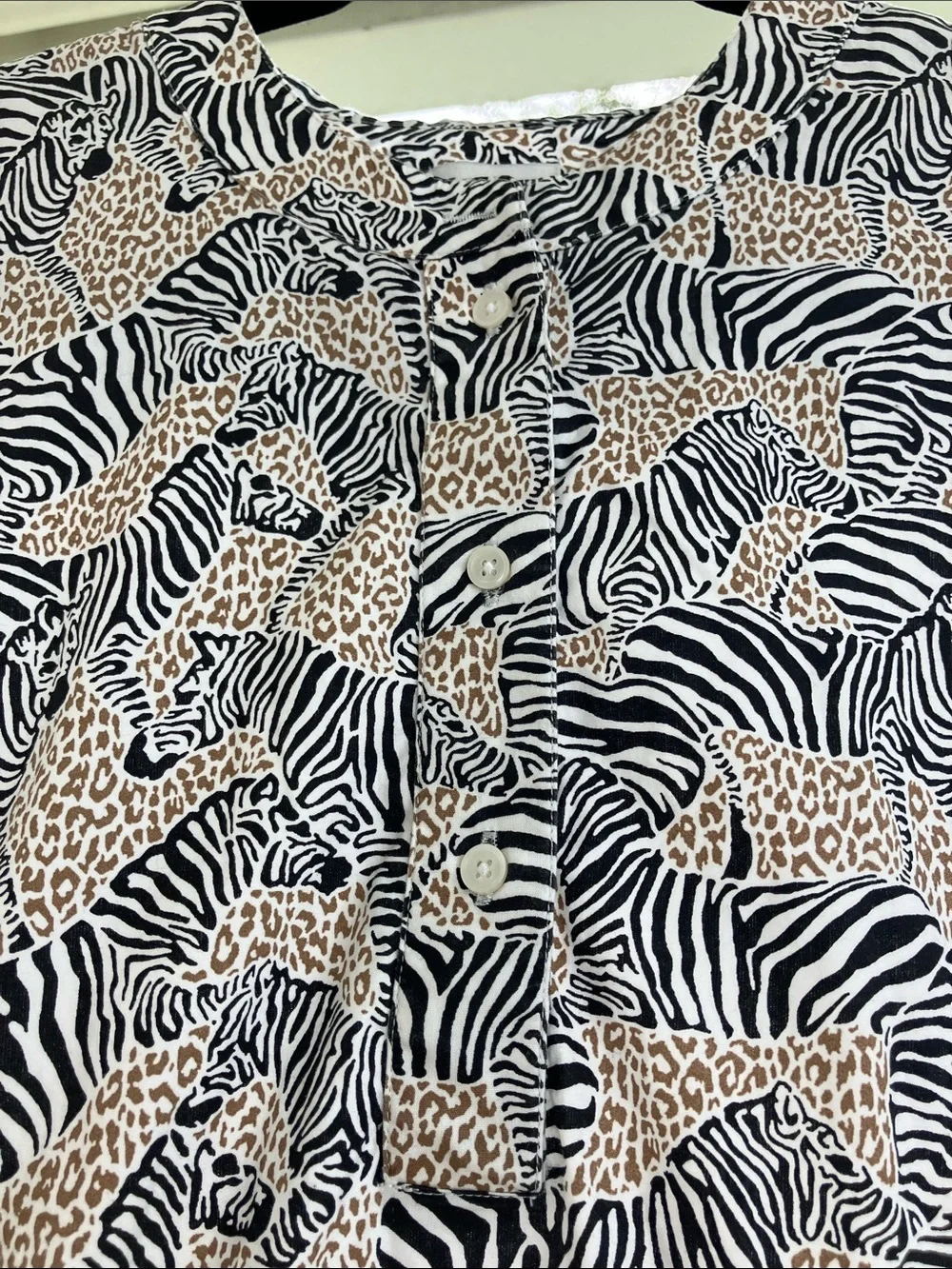 J. Crew Black and Cream Zebra Print Tiered Mini Dress